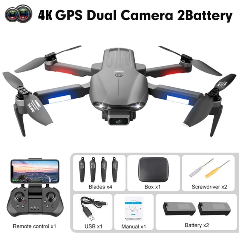 Close-up of dual HD cameras on 4DRC F9 4K GPS Drone