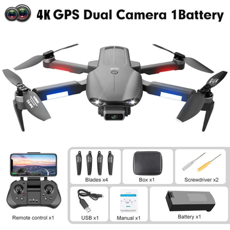 Top view of 4DRC F9 4K GPS Drone showing foldable design and cameras