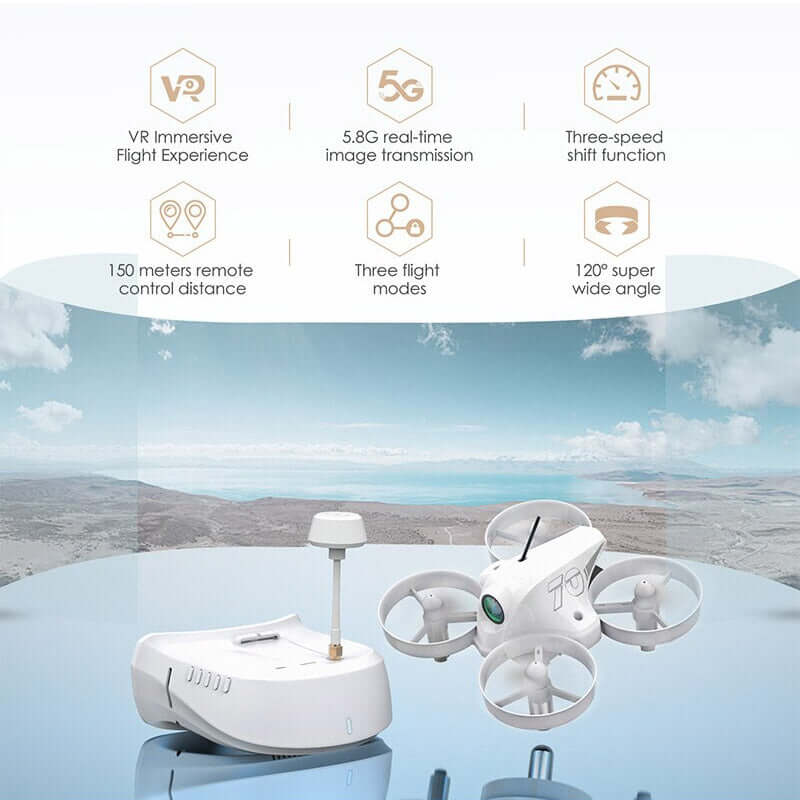 Compact FPV goggles with APEX 5.8G drone set
