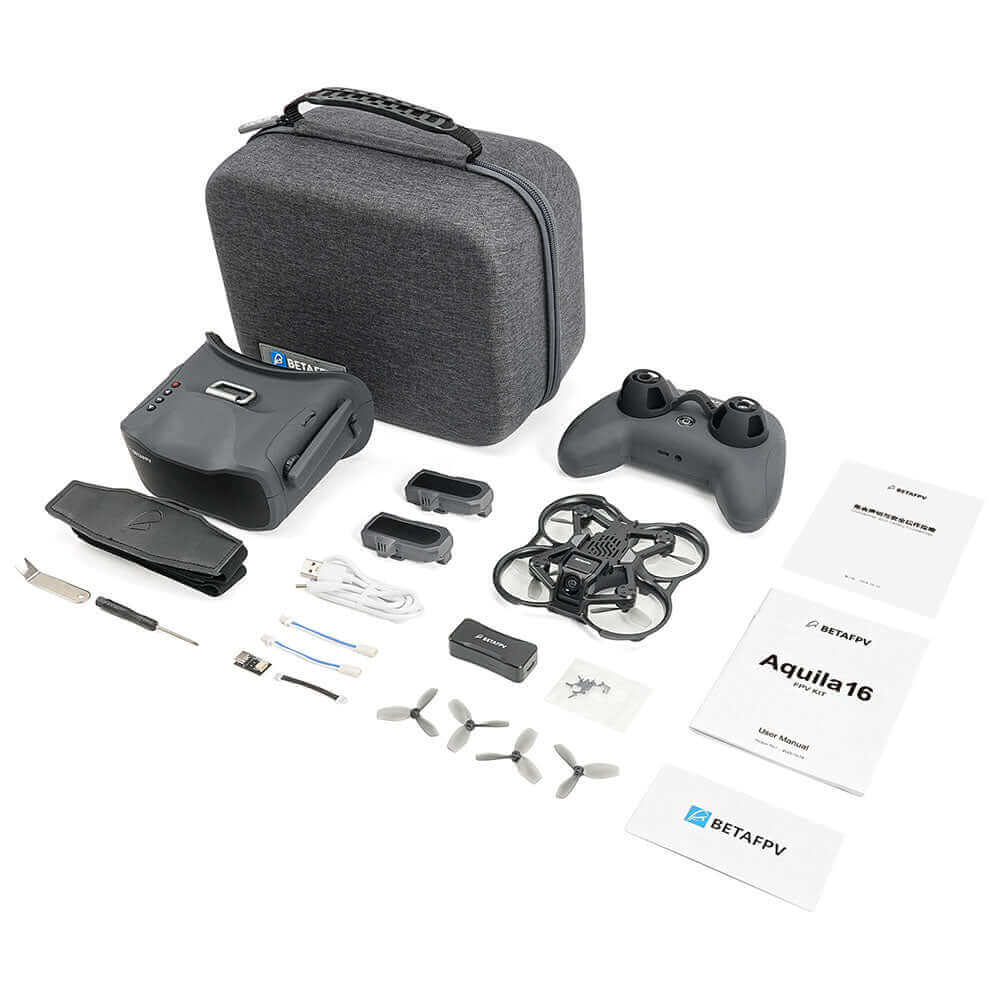 BETAFPV Aquila16 FPV Drone Kit Brushless 2.4G Quadcopter with VR03 Goggles & Literadio ELRS