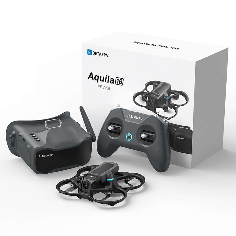 Complete Aquila16 FPV drone kit with controller and goggles