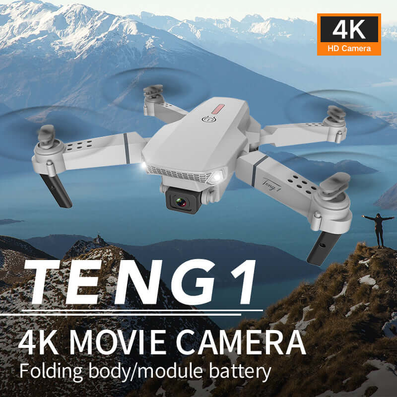 E88 Pro 4K Drone Capturing Aerial Shots at Night