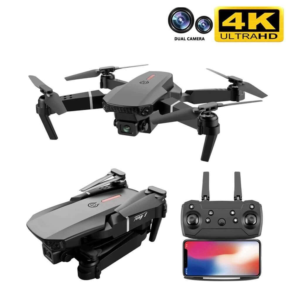 E88 Pro Drone Flying in Side View with 4K Dual Camera