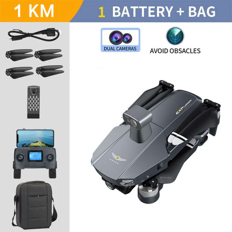 Top-down view of JJRC X20 6K GPS drone with dual HD cameras