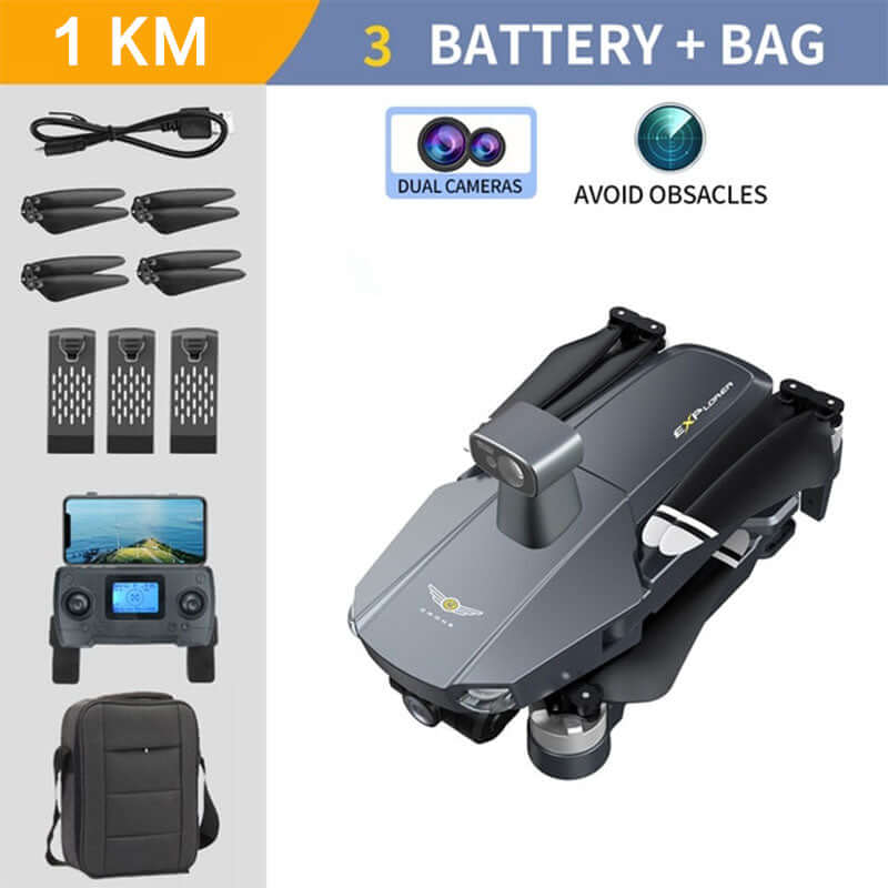Compact folded design of JJRC X20 drone for portability