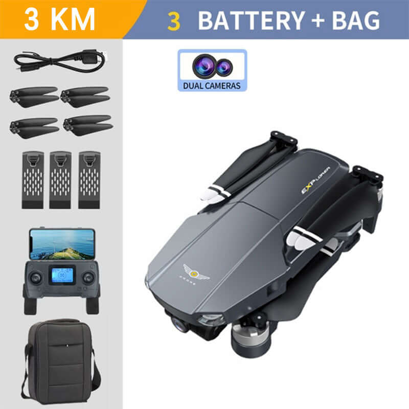 Full unboxed JJRC X20 drone kit with accessories
