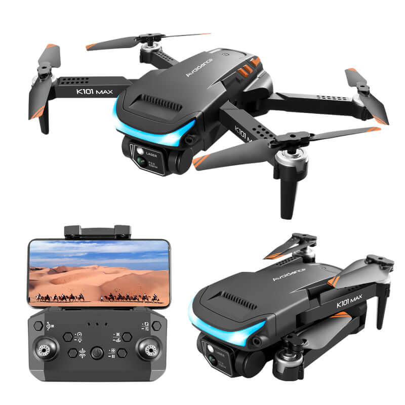 K101MAX drone hovering mid-air during stable flight