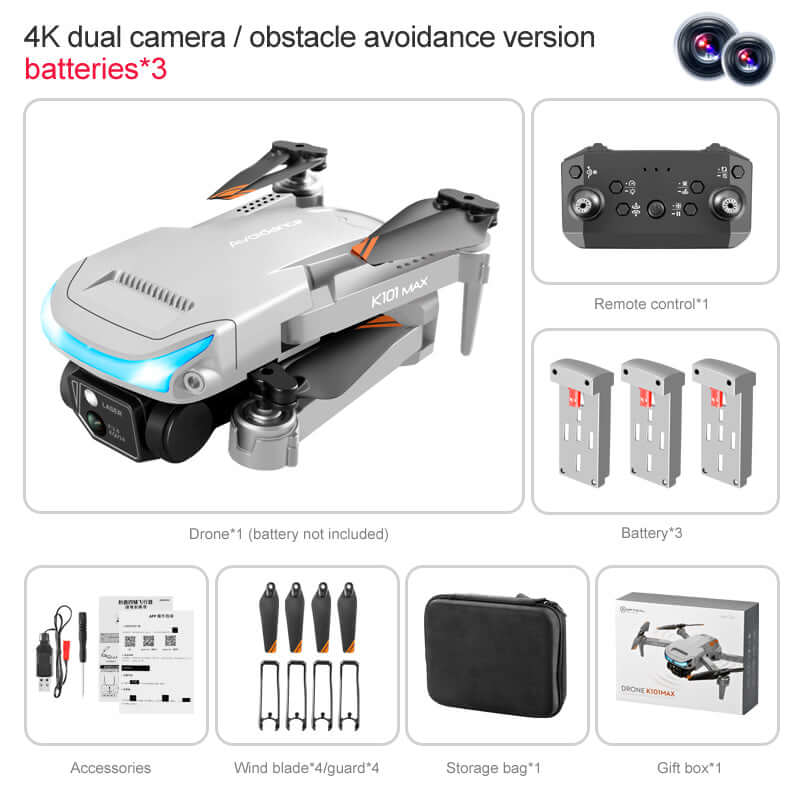 K101MAX drone landing on outdoor ground surface