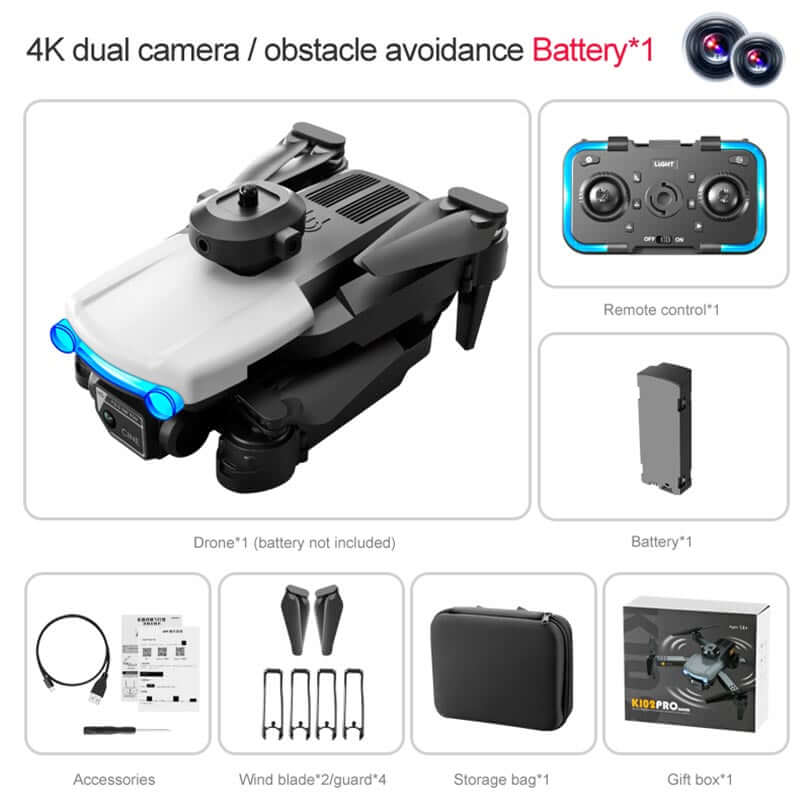 K102 PRO drone flying with dual cameras