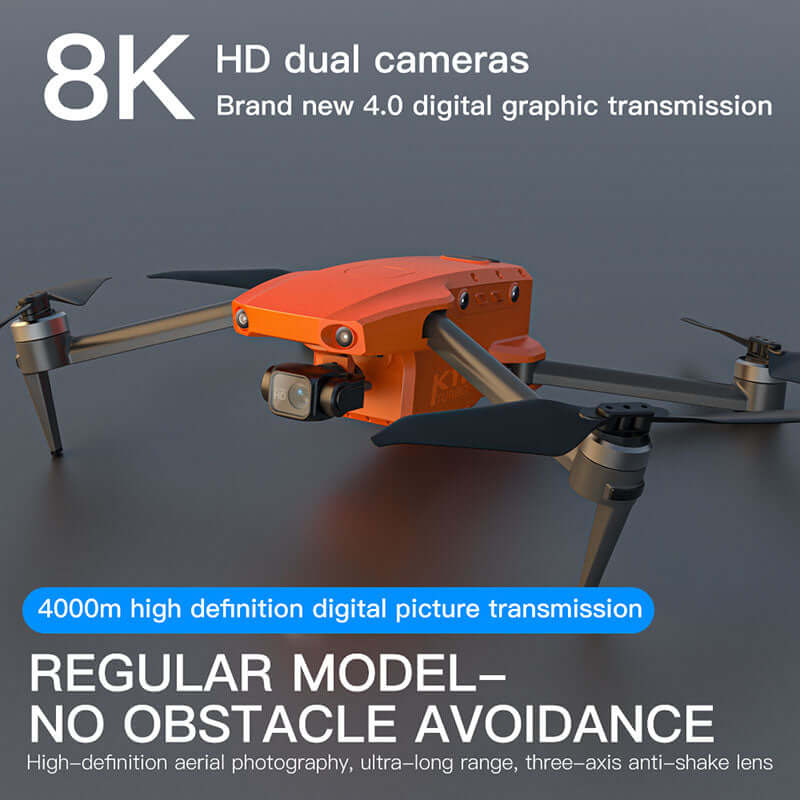 Close-up of 8K UHD camera with 3-axis gimbal