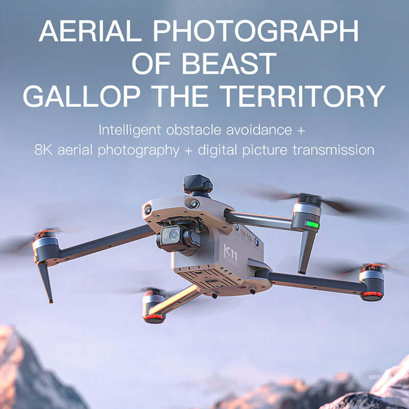 K11 Turbo Drone flying at high altitude top angle