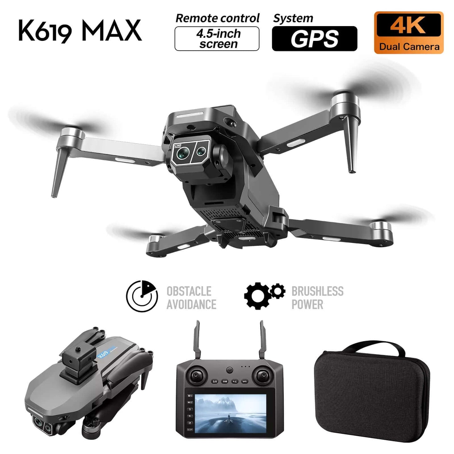 K619 MAX GPS drone stable hovering in the air