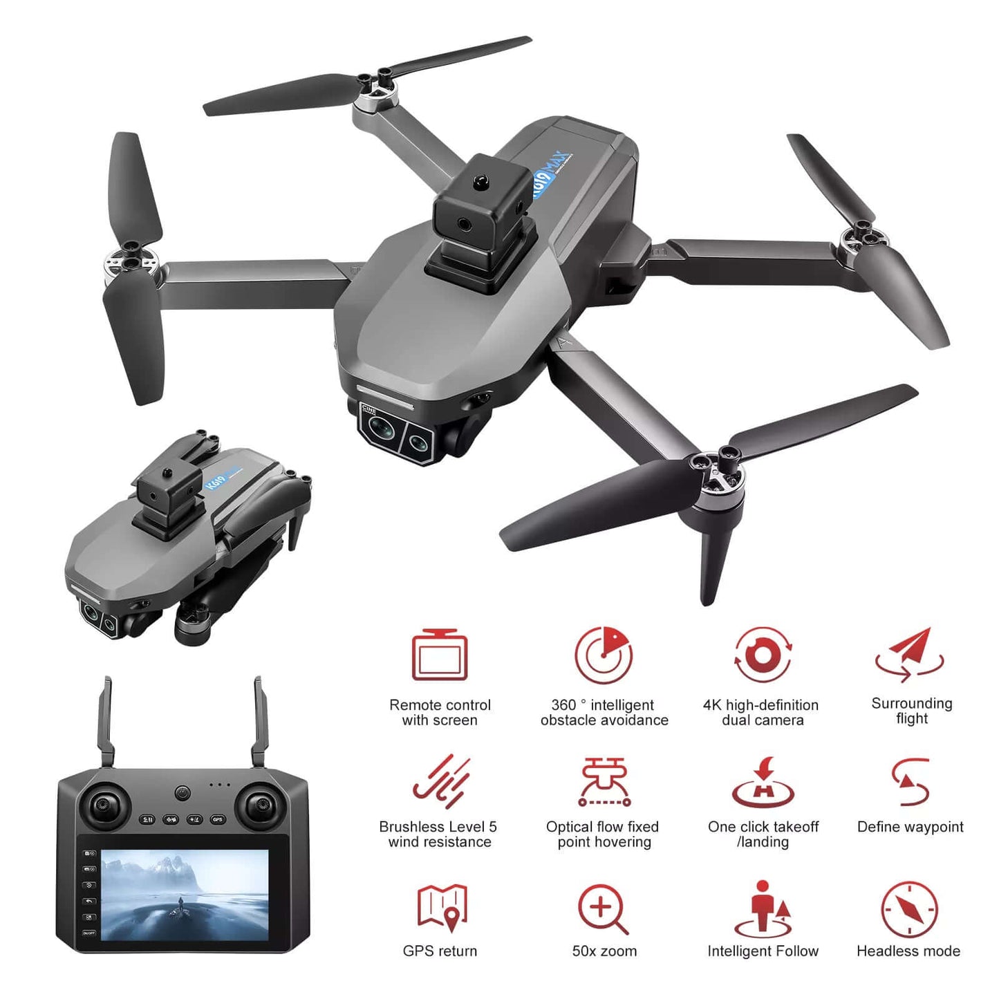 Portable carrying case for K619 MAX 4K GPS drone