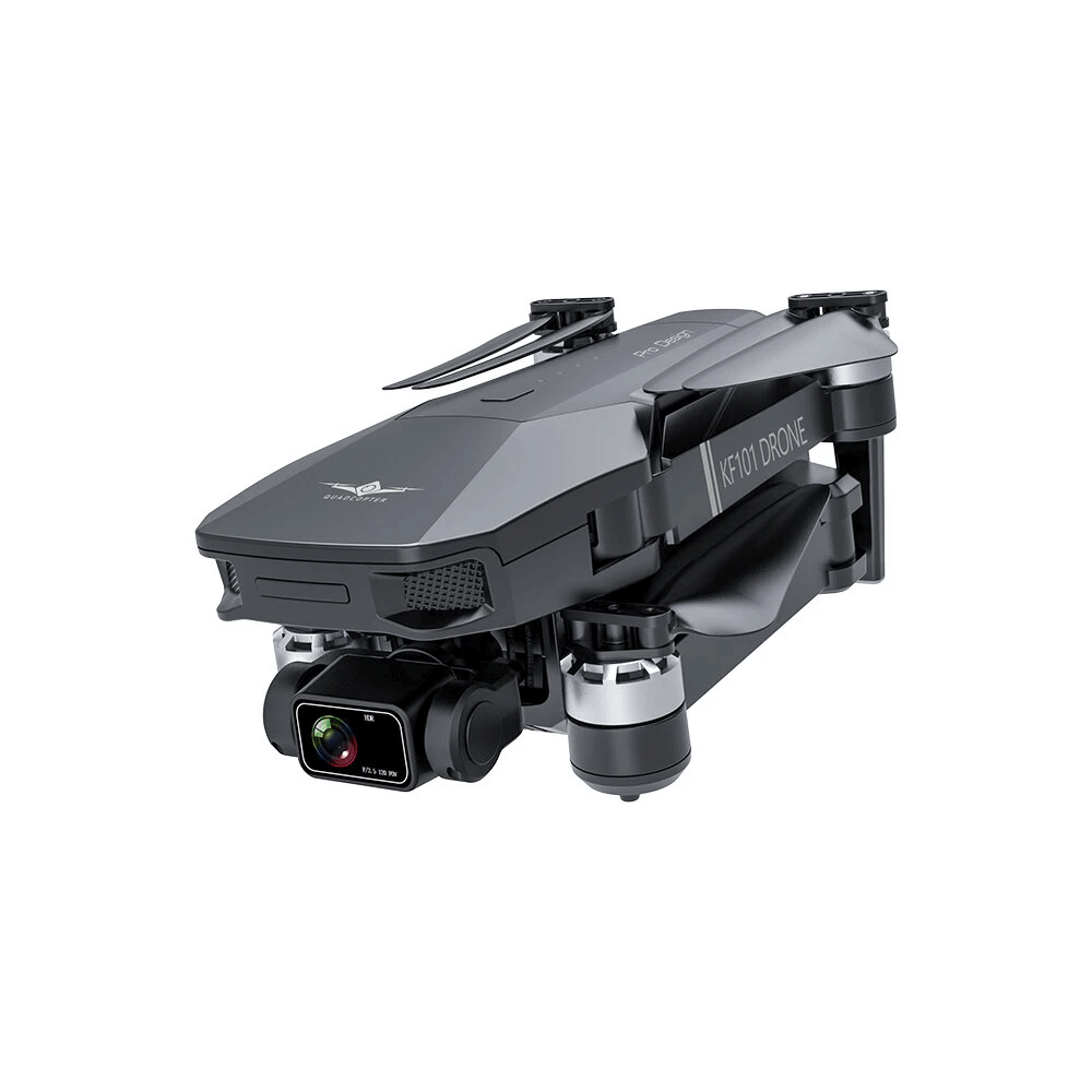 KF101 quadcopter hovering with gimbal-stabilized camera in action