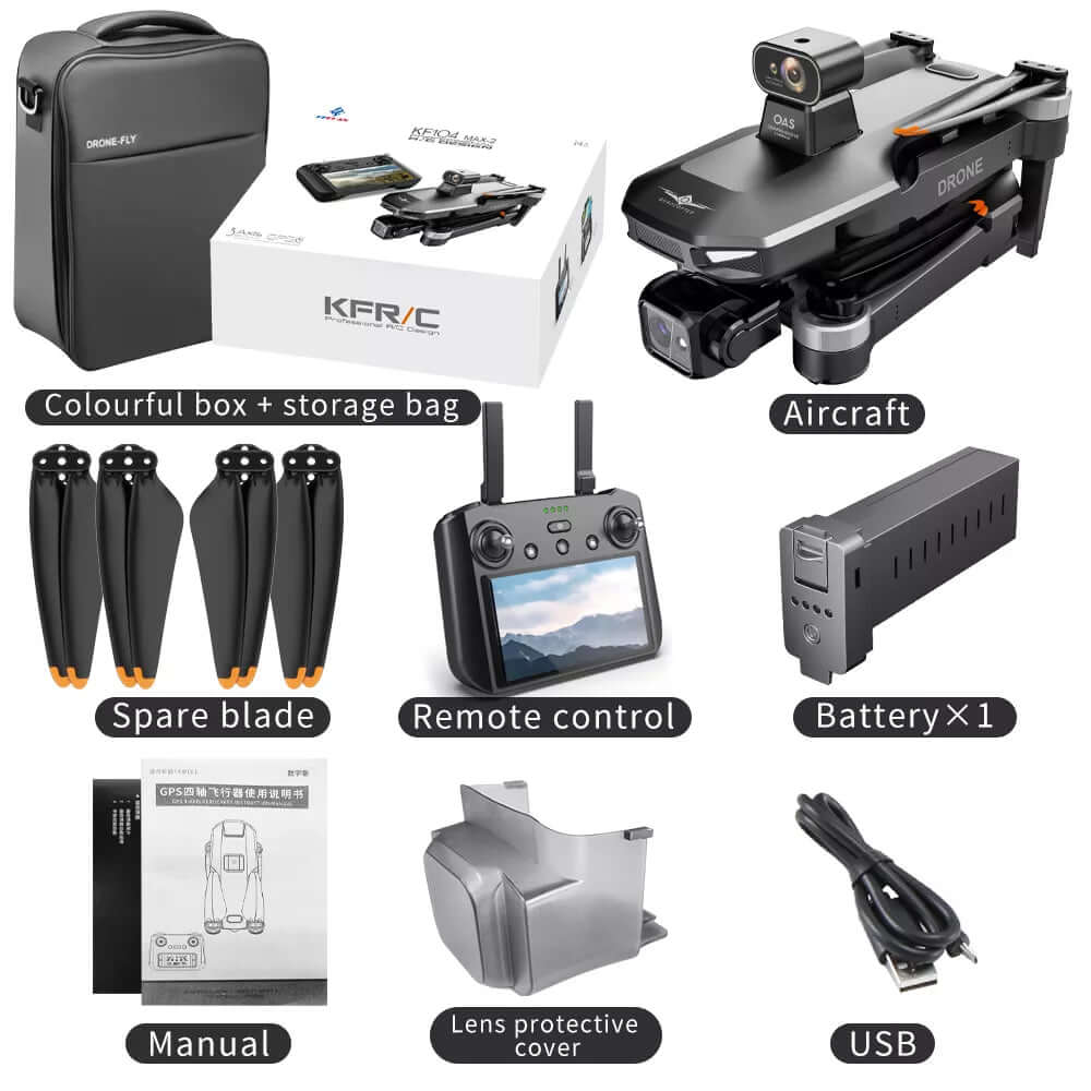 KF104 MAX2 GPS Drone capturing aerial city view