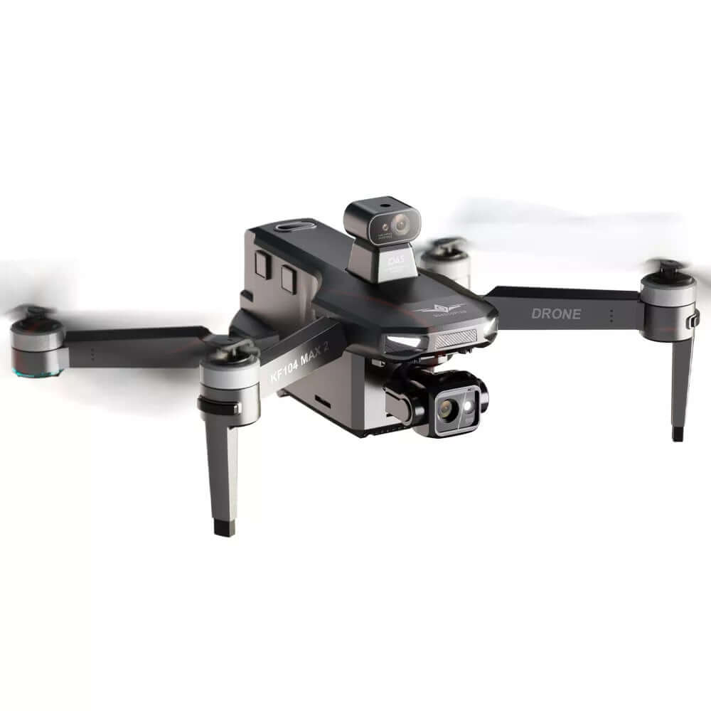 KF104 MAX2 GPS Drone in-flight side view