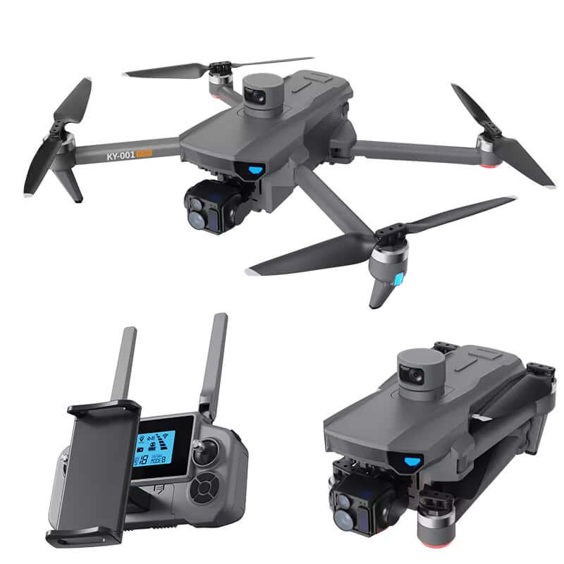 Rear view of KY001 PRO 8K GPS drone with propellers