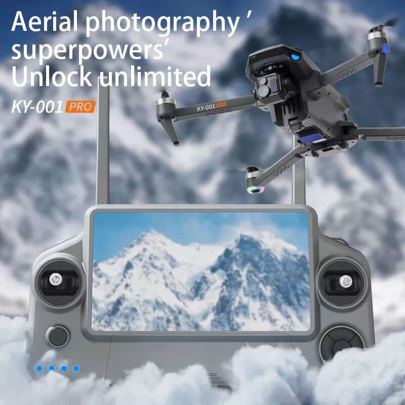 Close-up of KY001 PRO drone remote controller display