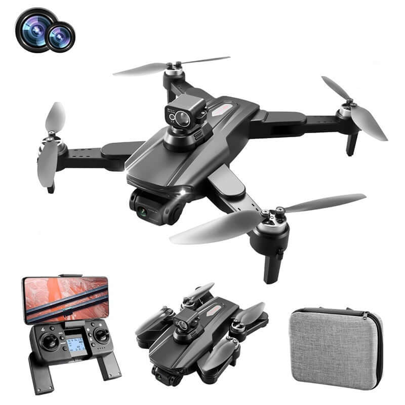 Front view of RG108 MAX GPS drone in flight
