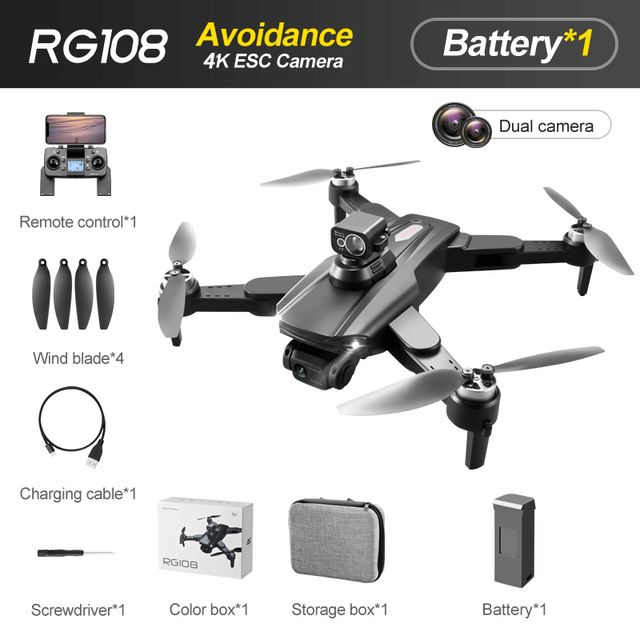 RG108 MAX drone hovering outdoors in stable mode