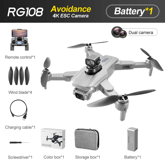 Aerial top-down view of the RG108 MAX quadcopter
