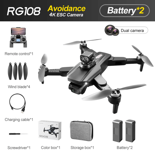 RG108 MAX drone next to remote controller