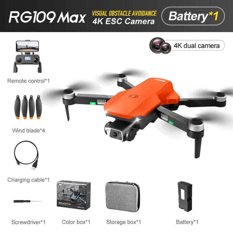 RG109 MAX 4K GPS Drone front view with folded arms