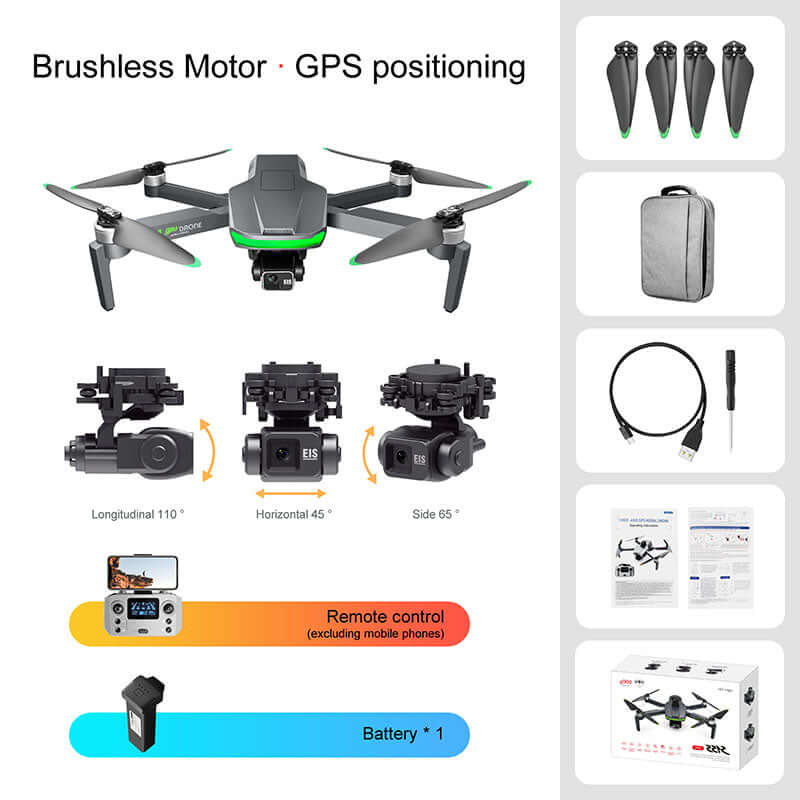 Close-up of S155 Pro drone 3-axis gimbal camera