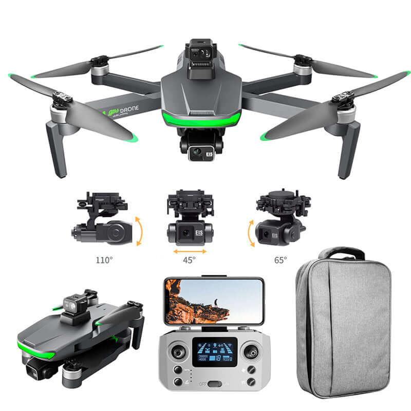 Front view of S155 Pro 4K GPS drone in flight