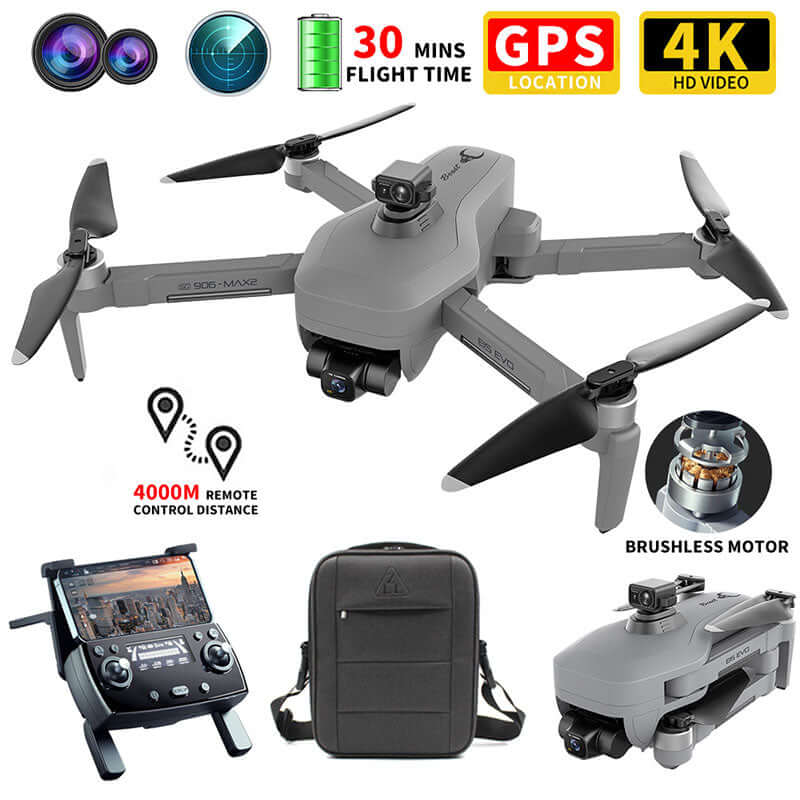 SG906 MAX2 drone with remote controller and smartphone FPV setup