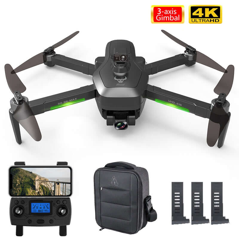 SG906 drone with night LED lights during evening flight