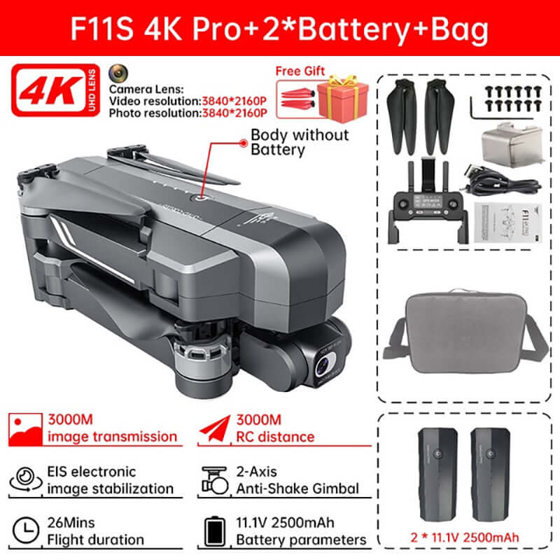 Foldable arm design of SJRC F11S from side angle