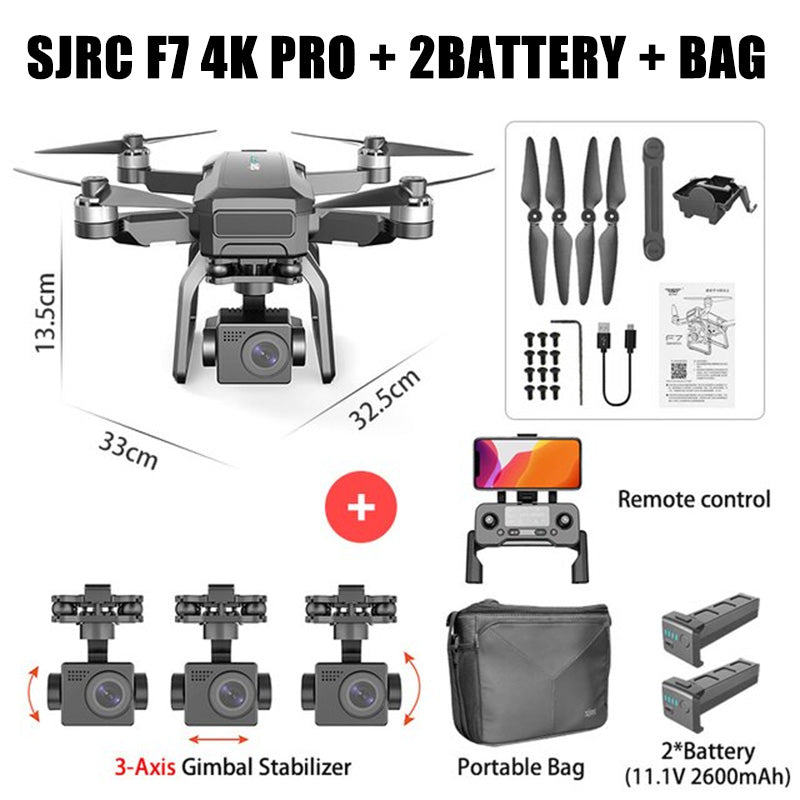 Foldable and portable SJRC F7S Pro drone design