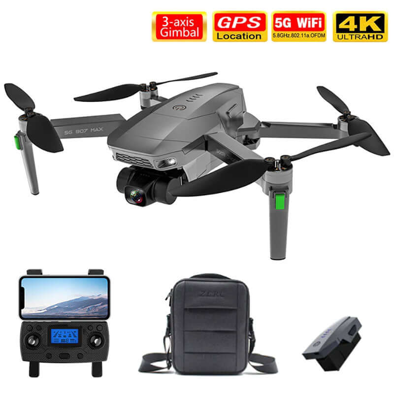 Folded design of SG907 Max drone for travel and storage