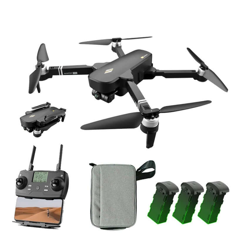 Close-up of 6K camera and 2-axis gimbal on Aviator Pro drone