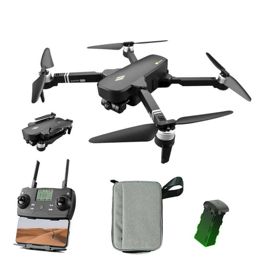 Front view of Aviator Pro 6K drone with foldable arms