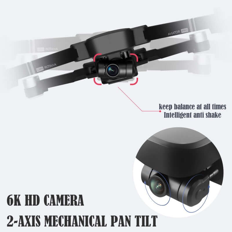 Aviator Pro drone hovering in GPS mode over open field