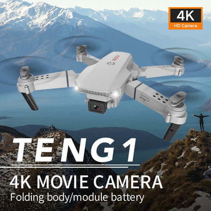 E88 Pro 4K Drone Capturing Aerial Shots at Night