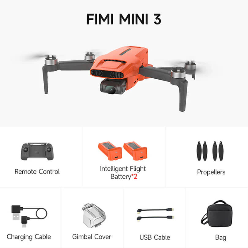 Compact and portable design of FIMI X8 MINI 3 4K GPS drone