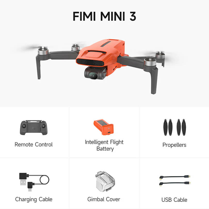 FIMI X8 MINI 3 drone in folded position for portability