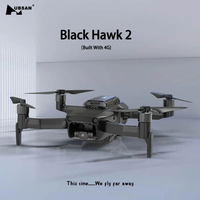 4K UHD camera and 3-axis gimbal close-up on Hubsan Blackhawk 2 drone