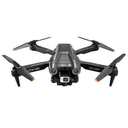 Compact folded view of i3 Pro dual camera drone
