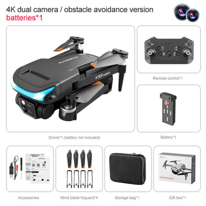 Complete K101MAX drone set in opened carry case