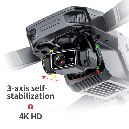 KF101 drone hovering outdoors with clear sky background