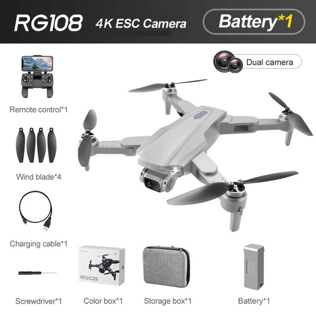 RG108 MAX drone flying above a scenic lake