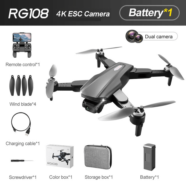 RG108 MAX drone folded for compact travel