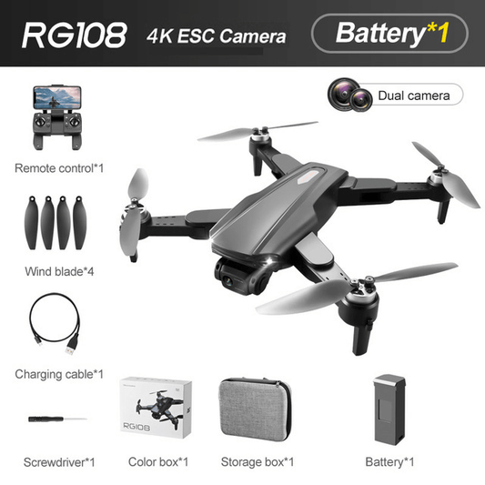 RG108 MAX drone folded for compact travel