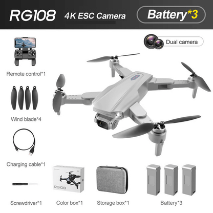RG108 MAX folded quadcopter placed on a desk