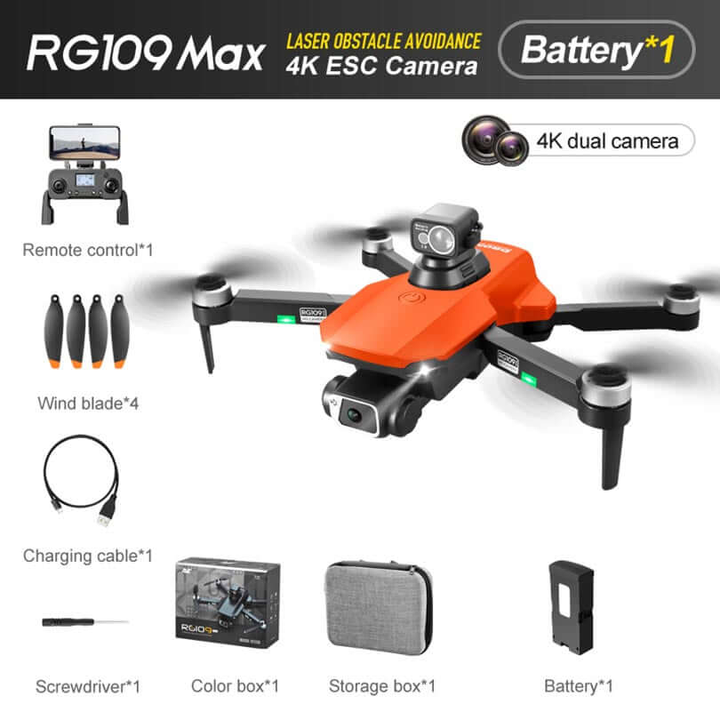 RG109 MAX drone flying with dual camera setup