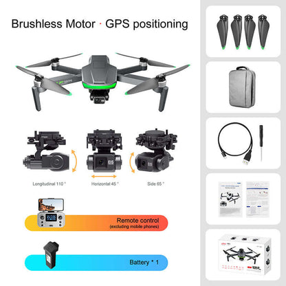 Close-up of S155 Pro drone 3-axis gimbal camera